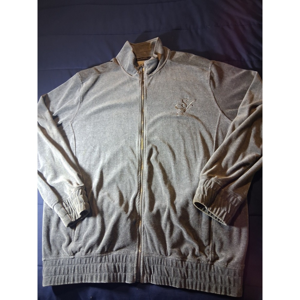 Vtg Y2K Sean John Track Suit Jacket Velour 3XL Streetwear Baggy Spellout Hip Hop